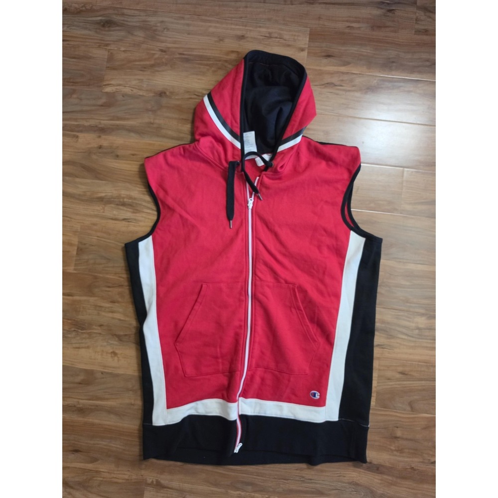 Champion Hoodie Womens XS/M Red Heart Graphic Reverse Weave Full‎ Zip Vest